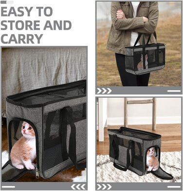 Транспортна сумка для котів та кроликів BCOATH: дихаюча, велика, з міцною ручкою та сіткою для безпечного транспортування