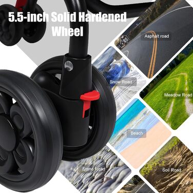 Дитяча коляска для собак та котів до 22,7 кг, складна, з тримачем для напоїв, вікно, подвійне гальмо, чорна