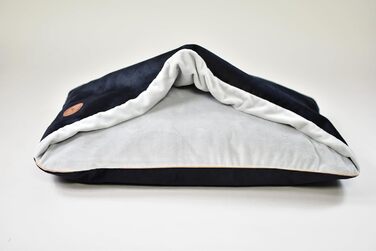 М'яке ліжко для собак та котів середнього та малого розміру з капюшоном, неслизьке, миється, дизайн Lauren, NEL (M 80 x 60 см), чорний колір