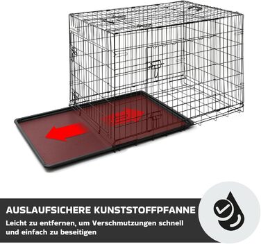 Клітка-переноска для собак, розмір S, чорна, 61x42x48,5 см. Розмірна переноска для собак та інших тварин, складна