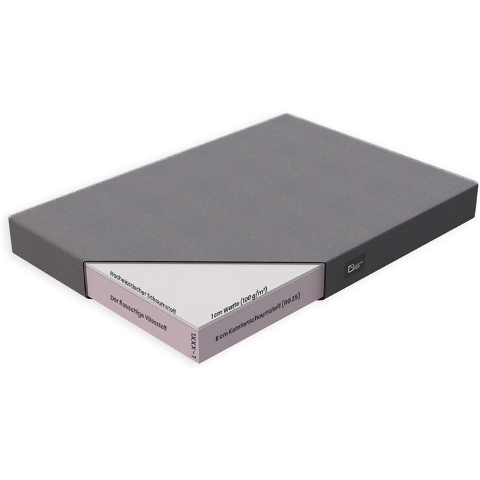 Килимок для собак Tina Grosse - лежанка для собак середнього та малого розміру. Лежанка для собак з еко-шкіри, миється, водонепроникна, м'яка, довговічна, стійка до зношування та розривів (XL, 100x80x8 см, Ecru)