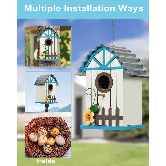 Дерев'яний будиночок для птахів Vogelhaus - годівниця та гніздовий ящик для диких птахів (28x18.5x31.5 см)