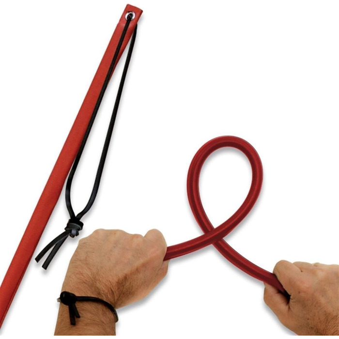 Гнучкий трубний елемент з PVC та шкіряним покриттям, 67 см, червоний