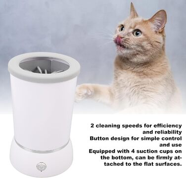 Автоматичний мийник лап для собак Asixxsix, портативний, акумуляторний, з м'якою силіконовою щіткою, для дому та подорожей, білий