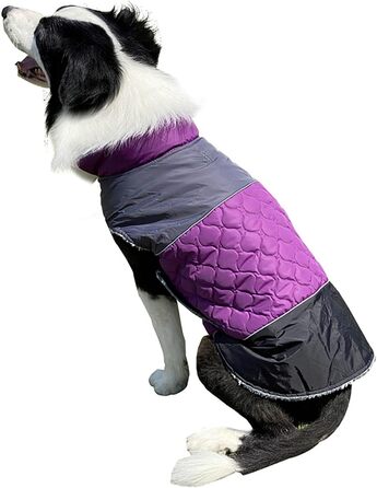 Водонепроникний зимовий теплий халат для собак - зимовий халат для маленьких та середніх собак, двосторонній (Колір: Коричневий, Розмір: S, Колір: Фіолетовий)