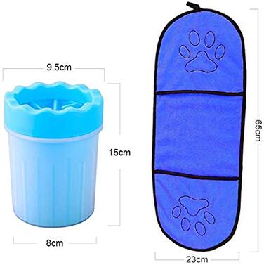 Очисник лап для собак з рушником, портативний пензлик для миття лап, масаж, догляд за лапами, видалення бруду для собак та котів