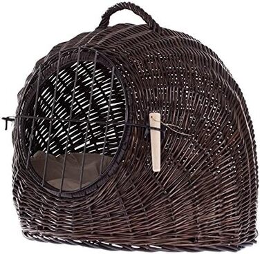 Кішка Будиночок Венге-Сірий, Корзина для кота з плетеної лози, Лежанка для кота з ручкою