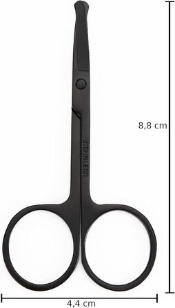 Професійна фeльшерська ножиці для собак та котів EWANTO - безпечна, з округлою кінчик, для грумінгу обличчя та лап. Чорний колір, нержавіюча сталь