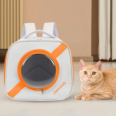 Рюкзак для тварин Kowaku: зручний переносник для собак та котів з вікном та ременем, оранжевий