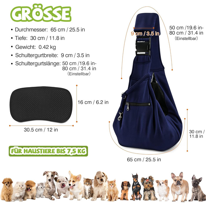 Трансформер для собак та котів ALLSOPETS, переноска для тварин, дихаюча, з безпечною повідком, для подорожей та до ветеринара (Оливковий, Темно-синій)