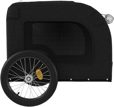 Фургон для собак VidaXL - чорний, 45 кг, з прапором та відбивачами, 69 x 133.5 x 73.5 см