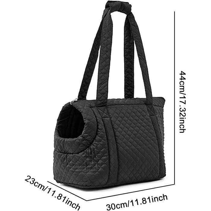 Чорна переносна сумка-переноска для котів та маленьких собак з бавовни | Зимова переноска для собак та кошенят