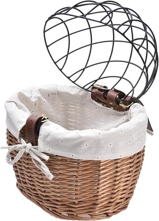 Плетене велосипедне крісло-переноска для собак та котів, безпечний знімний кошик на кермо, комфортне та портативне, для велосипедних подорожей