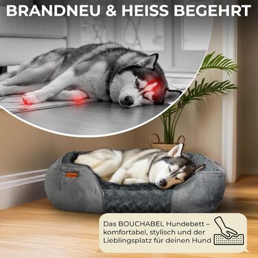 Зручне ліжко для собак - м'яке, комфортне, миється, з антиковзаючим покриттям, наповнювач PP Cotton та подрібнений пінопласт, міцний дизайн, для маленьких собак, сірий колір, розмір S