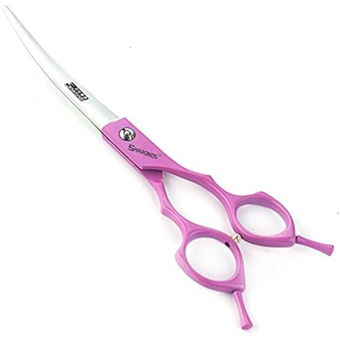 Ножиці для грумінгу тварин 17,8 см, професійні інструменти для догляду за шерстю, вигнуті ножиці для позитивного та негативного стриження, підходять для собак та кошенят, з нержавіючої сталі