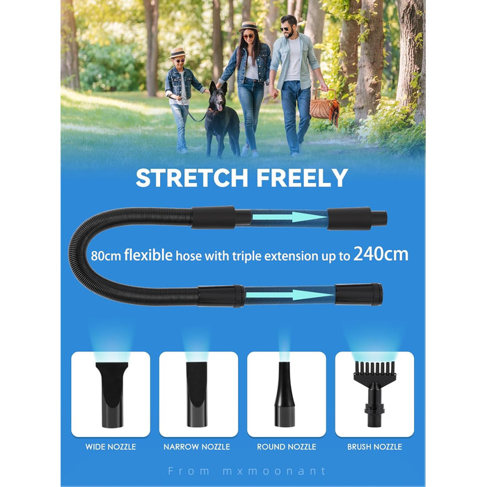 Сушарка для собак Mxmoonant 3500W з подвійним мотором - для великих і довгошерстих собак, професійний догляд за тваринами, 4 насадки та велика щітка