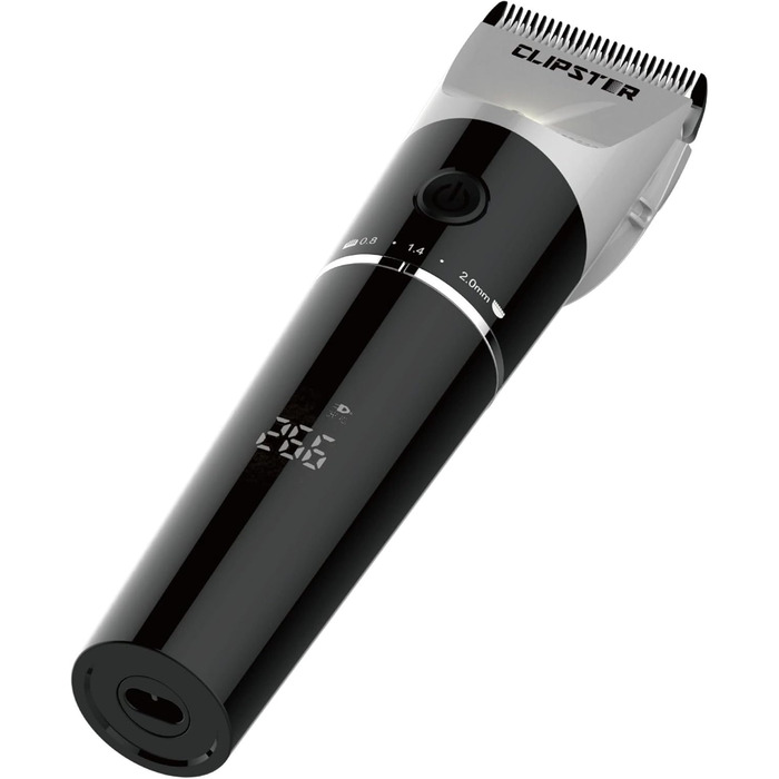 Електрична машинка для стрижки Kerbl Clipster DeloX, цифрова, чорна, аксесуари