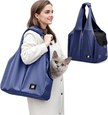 Сумка-переноска для собак та котів ALLSOPETS - Легка, дихаюча, для подорожей та активного відпочинку (Морська блакить)