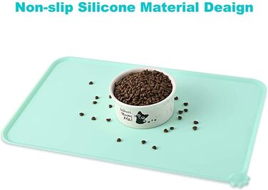 Силіконовий килимок для собак та котів, вологостійкий, неслизький, для мисок, їжі для котів та собак, підняті краї, щоб запобігти розбризкуванню на підлогу (зелений)