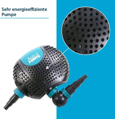 Насос AquaForte O-15000 Plus 135 Вт для водоспадів, фонтанів і фільтрів, продуктивність 15 м³/год, напір 6 м, кабель 10 м