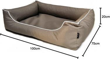 Ліжко для собак Ebon Paua, розмір M, бежеве, міцне, водовідштовхувальне, пральне, зроблене в ЄС