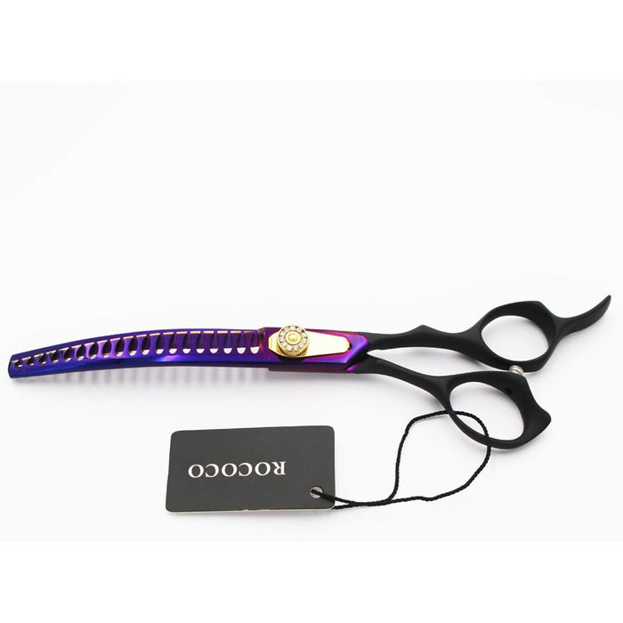 Ножиці для грумінгу собак GUALA 7 дюймів, вигнуті, для розрідження шерсті, з чохлом