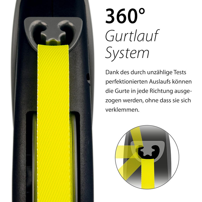 Рулетка для собак Flexi Giant Professional L 10 м, до 50 кг, чорна/неонова жовта