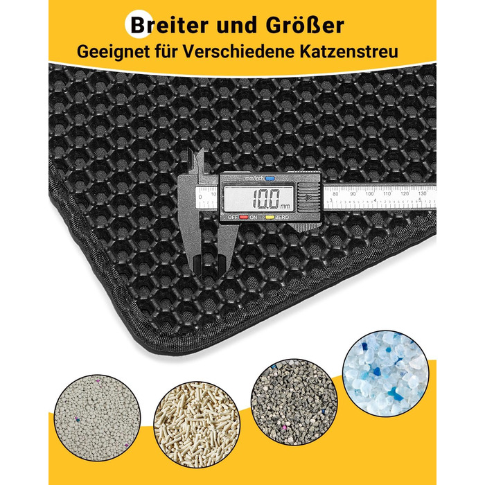 Килимок для котячого туалету Ycozy Katzenklo Matte XL 90x60 см, EVA, двошаровий, вологостійкий, легко миється, бежевий