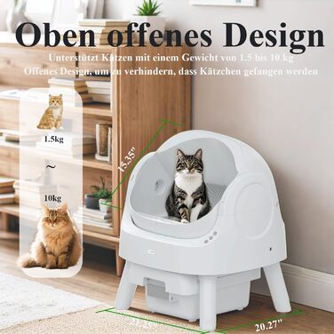 Автоматичний лоток для котів з самоочищенням, 10л, XL, білий