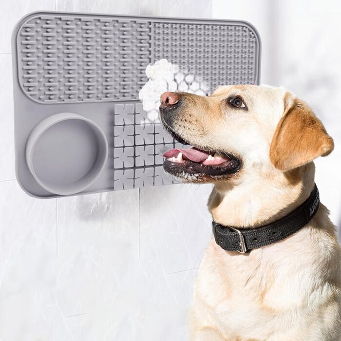 Лежанка-іграшка для собак з присосками, інтерактивна годівниця-головоломка, сірого кольору