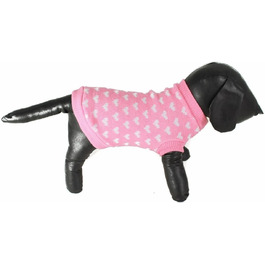 Теплий в'язаний светр для собак та котів, рожеві сердечка XL | Зимова одяг для тварин