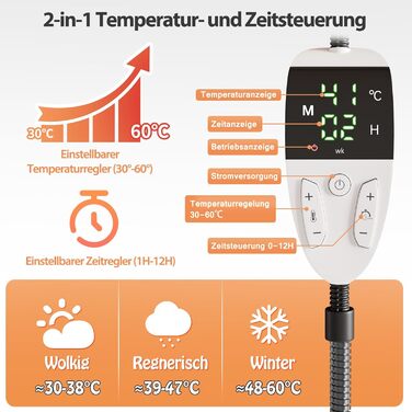Грілка для котів та собак 70x45 см з терморегулятором, вологостійка, з таймером, 2 чохли сірого кольору