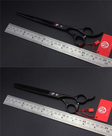 Професійна фенувальна ножиця для тварин Purple Dragon, 20.3 см (1 пряма, 1 розріджувальна, 2 вигнуті)