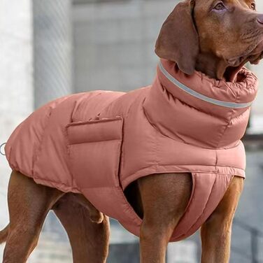 Зимовий теплий одяг для собак - водонепроникна куртка для собак, теплий одяг для тварин, товста зимова куртка (новий рожевий колір)