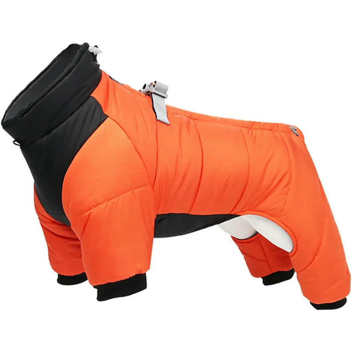 Теплий зимовий одяг для собак - куртка для маленьких, середніх собак, чихуахуа, французького бульдога, мопса (клямки, помаранчевий, XL)