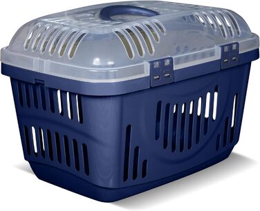 Транспортна переноска для кота Snugsy - автопереноска для кота, пластикова, сіра, 49x34x32 см