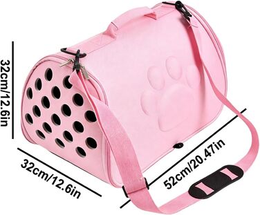 М'яка переноска для котів - сумка на плечі для домашніх тварин, цуценят, для подорожей, на вулицю, в літак, кемпінг, до ветеринара, рожева