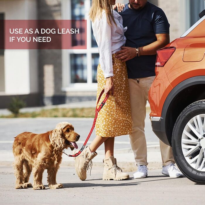 Підголовник для собаки в авто, безпечний ремінь, регульований, з еластичним амортизатором, міцний, червоний