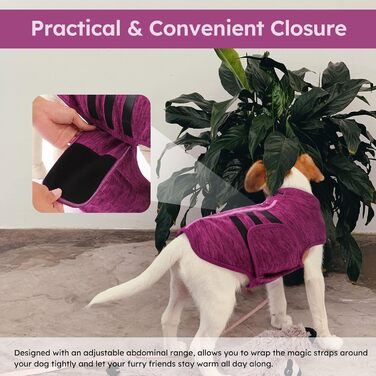Теплий зимовий пуловер/мандель для собак Queenmore з флісу, для дрібних порід (Чихуахуа, Такса, Бульдог), колір: фіолетовий