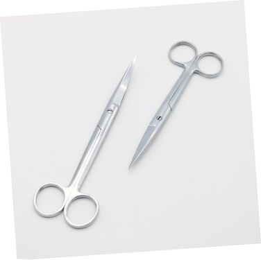 Ножиці для грумінгу тварин з нержавіючої сталі, 2 шт. (пряма та вигнута насадки)