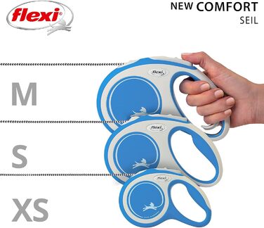 Автоматичний повідець Kerbl Flexi New Comfort для собак і котів, синій, розмір S, 5 м, до 12 кг