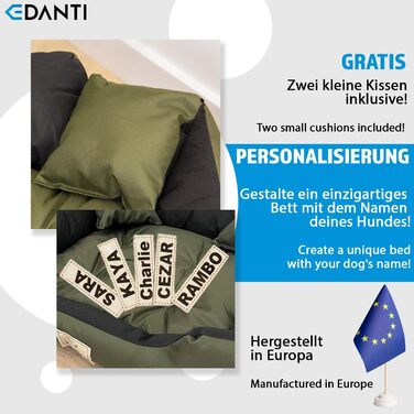 Персоналізоване ліжко-подушка для собак та котів з іменем. Розміри L-XL (130x105 см), колір зелений