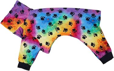 Піжама для собак Cnkwei, розміри M, L, XXL, з принтом лап, для породи Віндхаунд, боді, багатокольорова