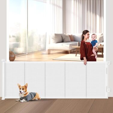 Захист для сходів з замком: розтяжний захист для дітей та собак, 150 см ширина, 83 см висота (300 см)
