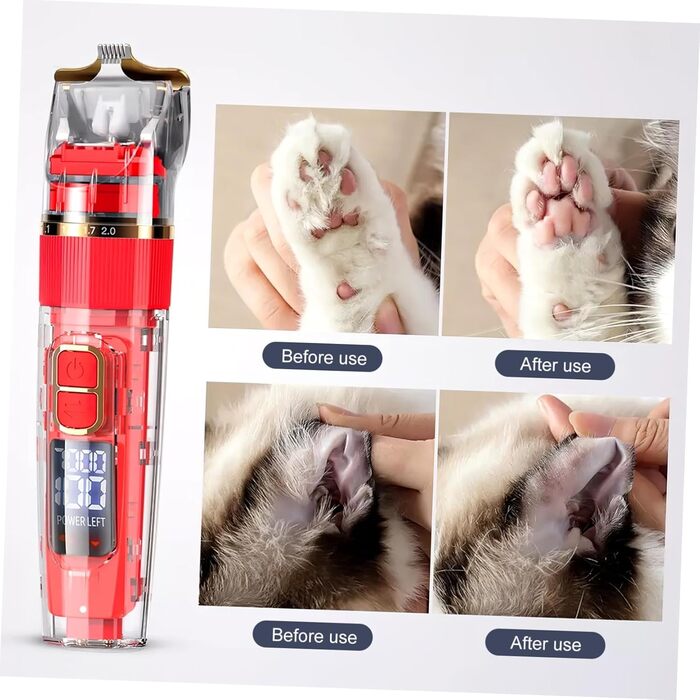 Набір для стрижки тварин Toyvian: бездротовий тример, тихий, миється, з акумулятором та індикатором заряду (для собак та котів)