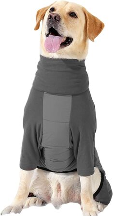 Зимовий теплий одяг для собак - теплий зимовий одяг з високим коміром, регульований, для малих, середніх та великих собак, для прогулянок, походів, кемпінгу (Сірий M)