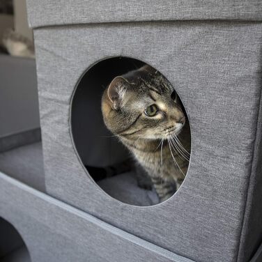 Великий багатофункціональний котячий будинок Kitty City: куб, кондо, пуф, складане ліжко