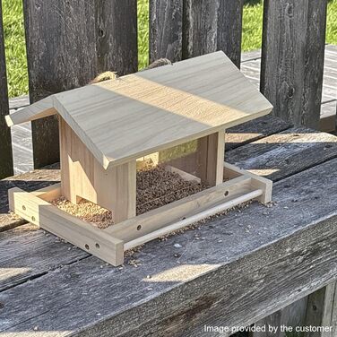 Дерев'яний будиночок для птахів Zeqeey на підвісці: велика місткість, годівниця для диких птахів, Finken, Rotkehlchen, Sparrows