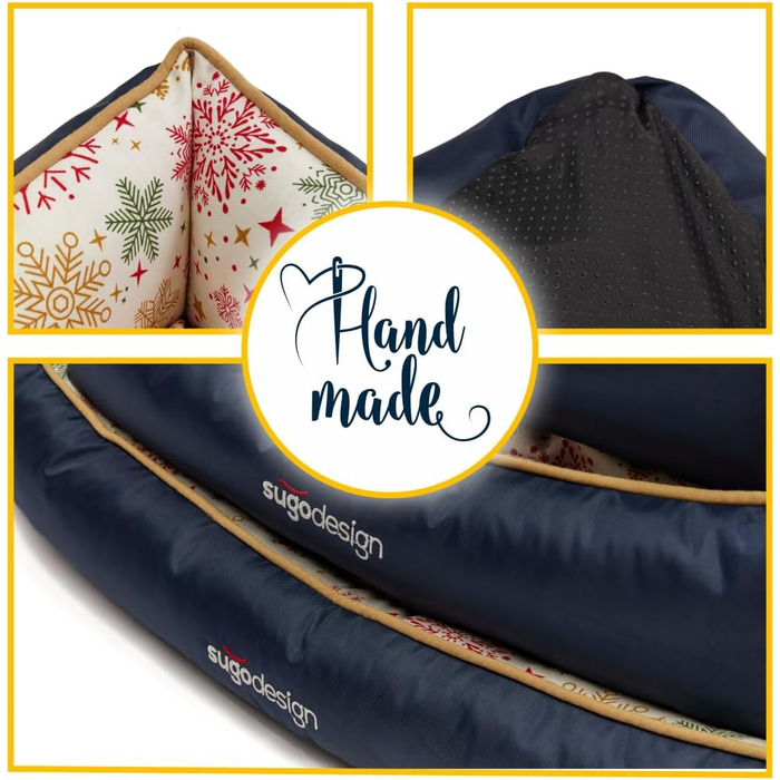 Водонепроникне ліжко для собак з бавовни та поліестеру - корзина для собак з знімним подушкою - диванчик для собак з переносною сумкою - 7 різних дизайнів - 3 розміри (S/M, L, XL) (червоно-зелений, L)