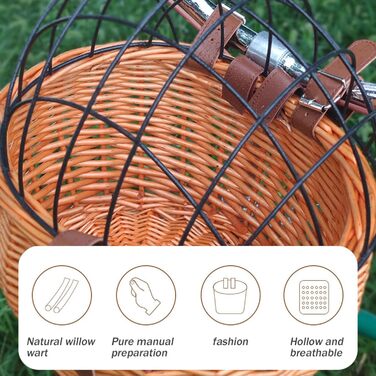 Велосипедний кріплення для собак, 11,8 x 9,8 x 13 дюймів, дихаючий кошик для тварин з металевим покриттям для маленьких собак